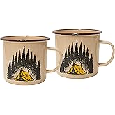 Stansport 24 OZ Camp Scene Enamel Mug Set - 2 Pack
