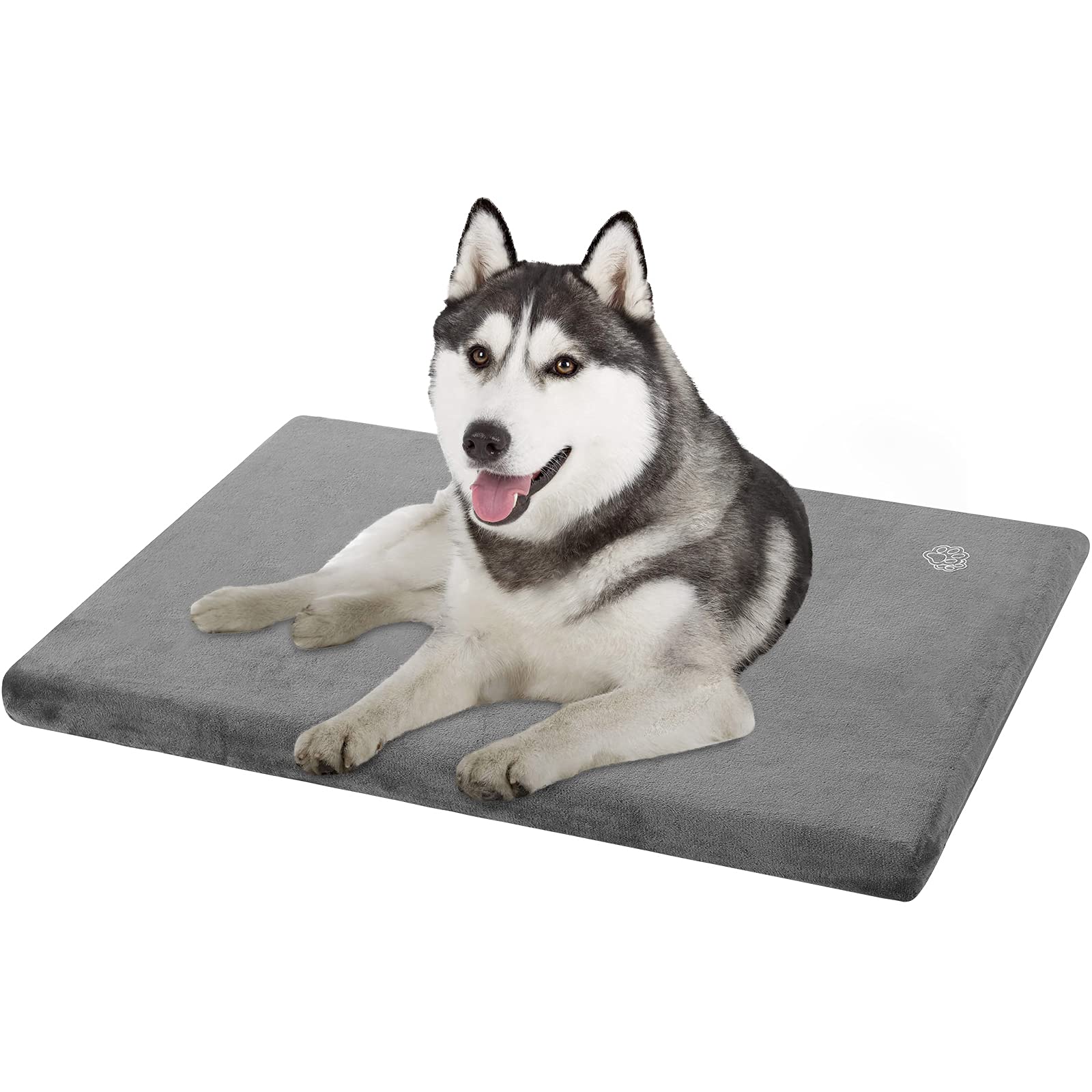 EMPSIGN Large Washable Dog Mattress with Waterproof Liner, Reversible Dog Bed for Crate, Firm Support, Grey, 89x56x7.5cm