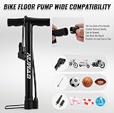 NUWAB Bike Floor Pump Dual Valve 120 PSI with Accessory Pack Canvas Bag view 5