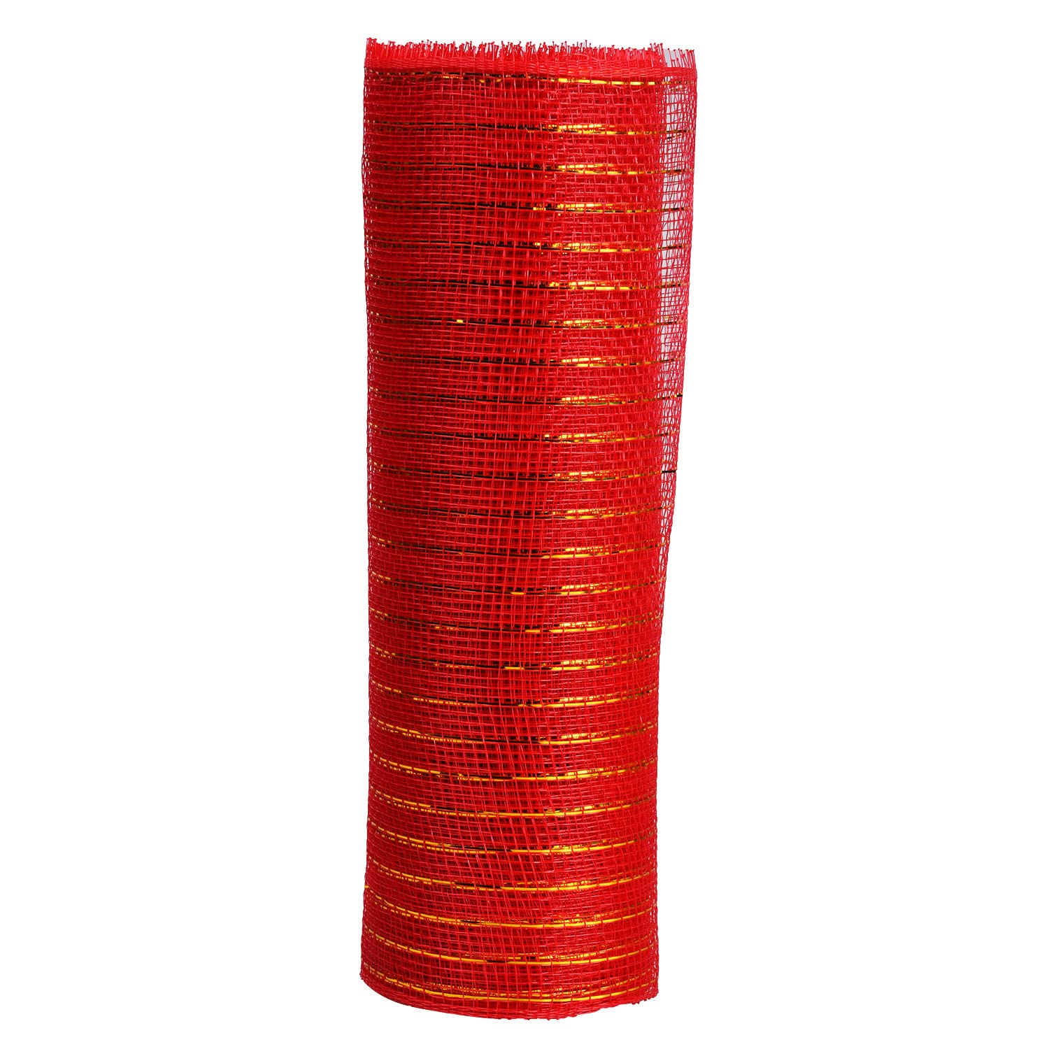 Lezevn Jomnvo 10 Inch x 10 Yards Red Christmas Deco Poly Mesh Ribbon Metallic Foil Deco Mesh Ribbon Christmas Party Decoration Wreath Making Poly Mesh Ribbon (Red)