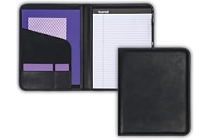 Samsill Professional Padfolio, Faux Leather Business Portfolio for Men and Women, with 8.5 x 11 Writing Pad, Black