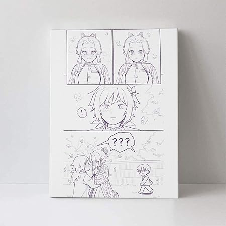 Amazon Co Jp 鬼滅の刃 胡蝶しのぶ 冨岡 義勇 我妻 善逸 絵画 インテリア アート ポスター 壁掛け 装飾画 壁掛け 木製の枠 キャンバスアート 壁の装飾画 One Size Generic