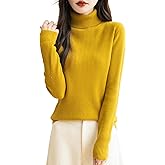 Chanyarn Women's 100% Merino Wool Turtleneck Sweater 2025 Fall Winter Long Sleeve Warm Soft Ribbed Knit Pullover Sweater