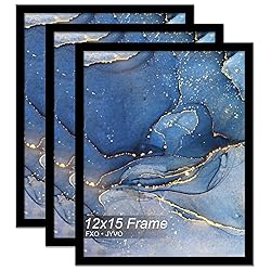 Fxojyvo 12x15 Picture Frame Set of 3, Black Frame