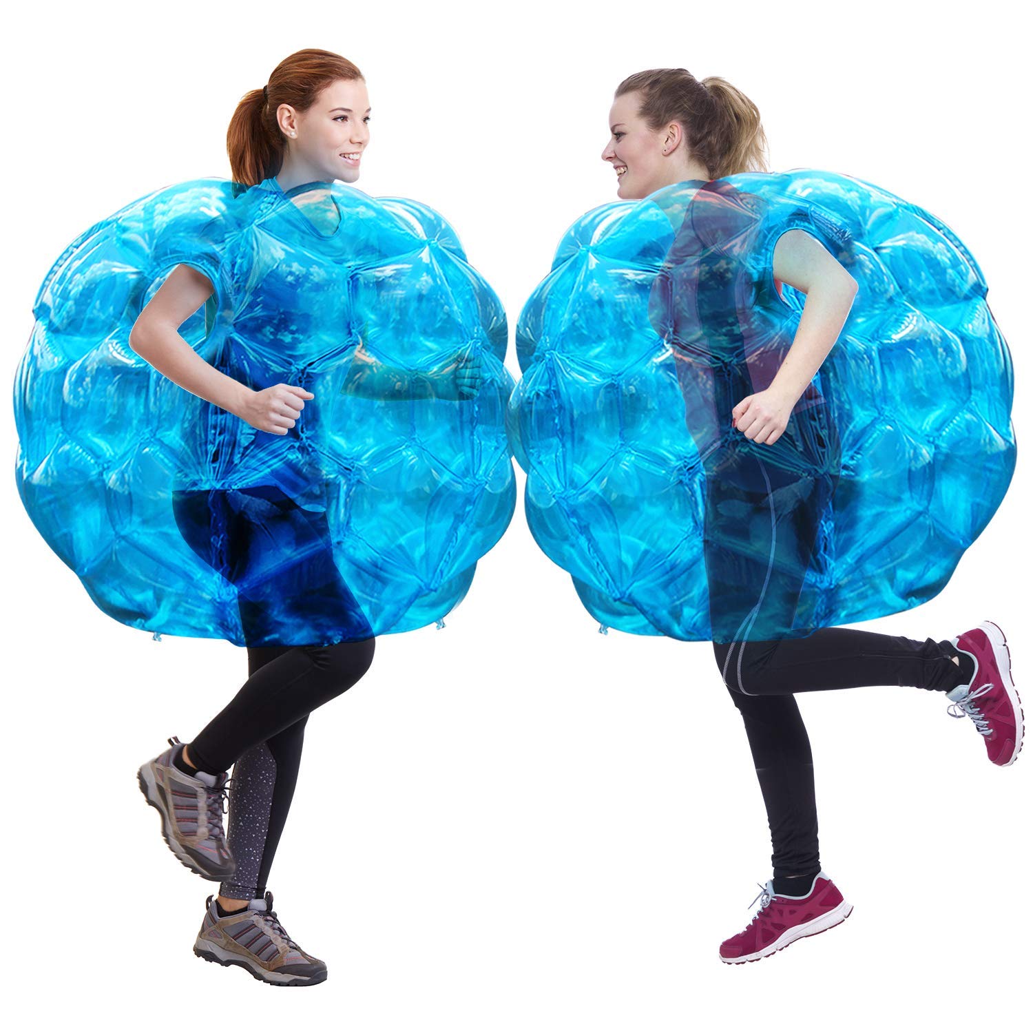 2 Pack Bumper Balls: 36inch Inflatable Sumo Ball - Durable PVC Vinyl Material Body Bubble Soccer - Giant Human Hamster Knocker Body Zorb Ball for Kids and Adults Physical Outdoor Toys, Blue