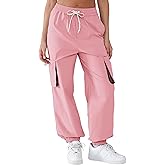 YIPINK Women's Parachute Cargo Pants Quick Dry Lightweight Hiking Pants with 4 Pockets Water Resistant Travel Casual