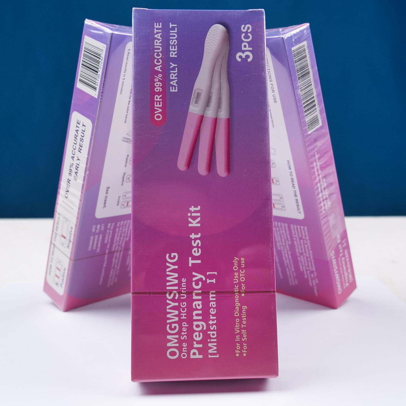Pregnancy Test Early Detection HCG Level Test for Fertility Women at Home Over 99% Accuracy Individually Packed (Stick 3 Counts)