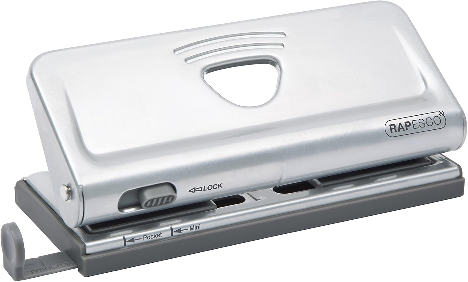 Rapesco 1344 Adjustable 6-Hole Organiser/Diary Punch, 10 Sheet Capacity, Silver