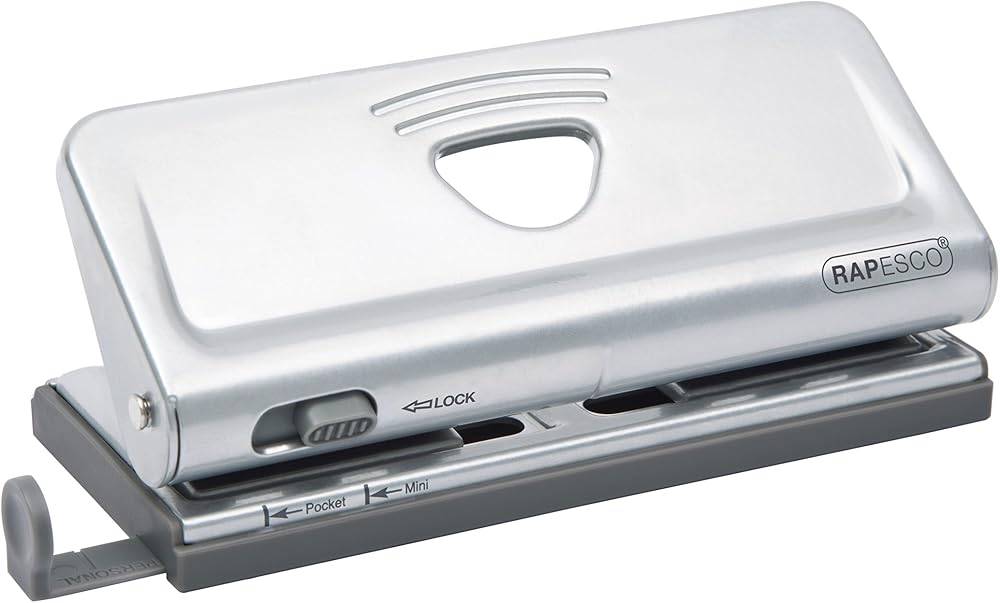 Rapesco 1344 Adjustable 6-Hole Punch 10 Sheet Silver Organiser/Diary