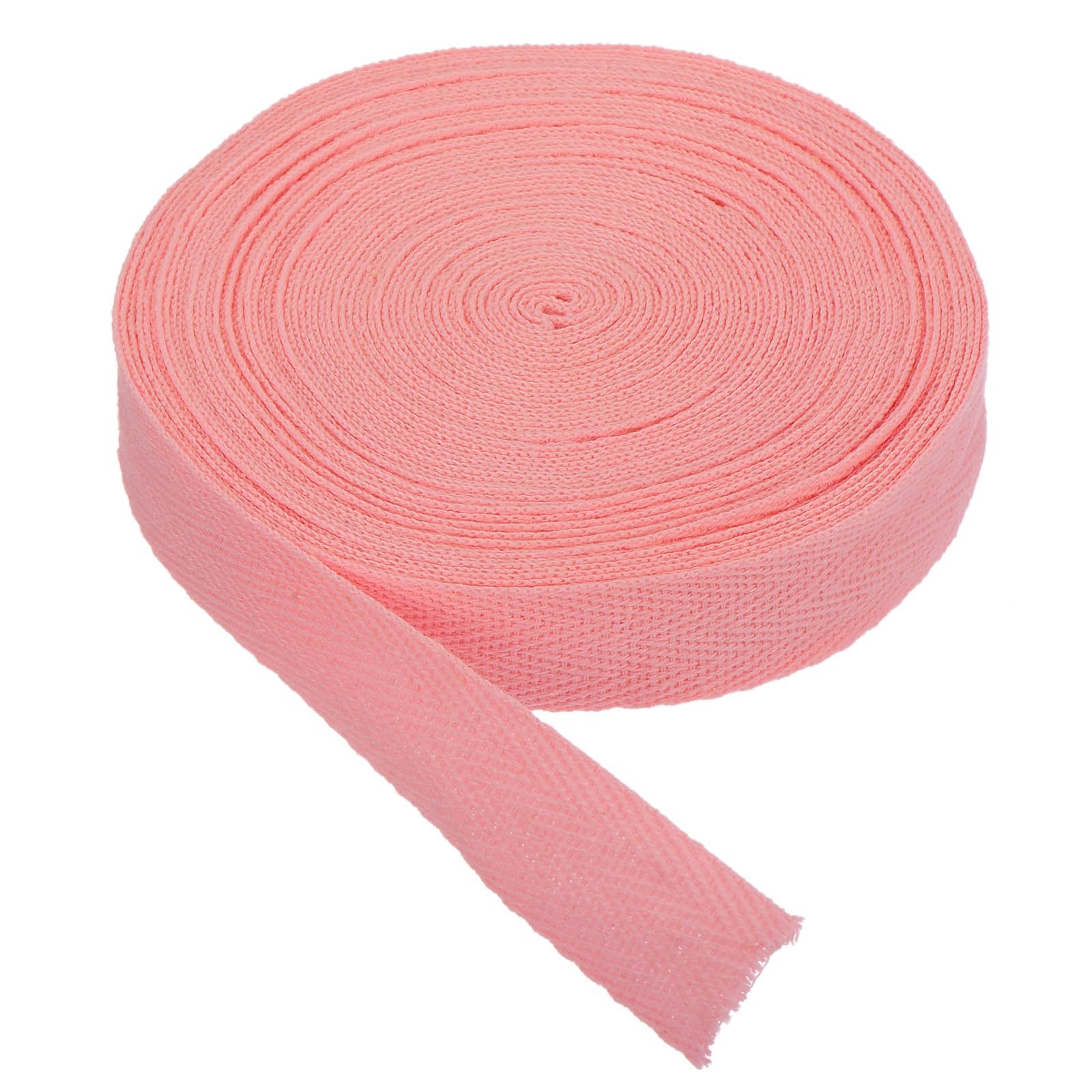 PATIKIL Cotton Twill Tape 20mm(3/4") 10 Yards Cotton Ribbon Bias Binding Tape Herringbone Webbing Trim for Sewing Gift Wrapping Craft DIY Pastel Pink