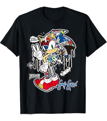 Amazon.com: Sonic The Hedgehog - Sonic Summer Sonic T-Shirt