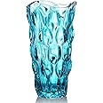 CEMABT Glass Vases for Flowers，Thickened 3.4 lb Morden vases for Tables Centerpieces, vase for Home Decor, Crystal,Colorful,Vintage and Clear Rose Large Vases Christmas Day Gifts（Blue）