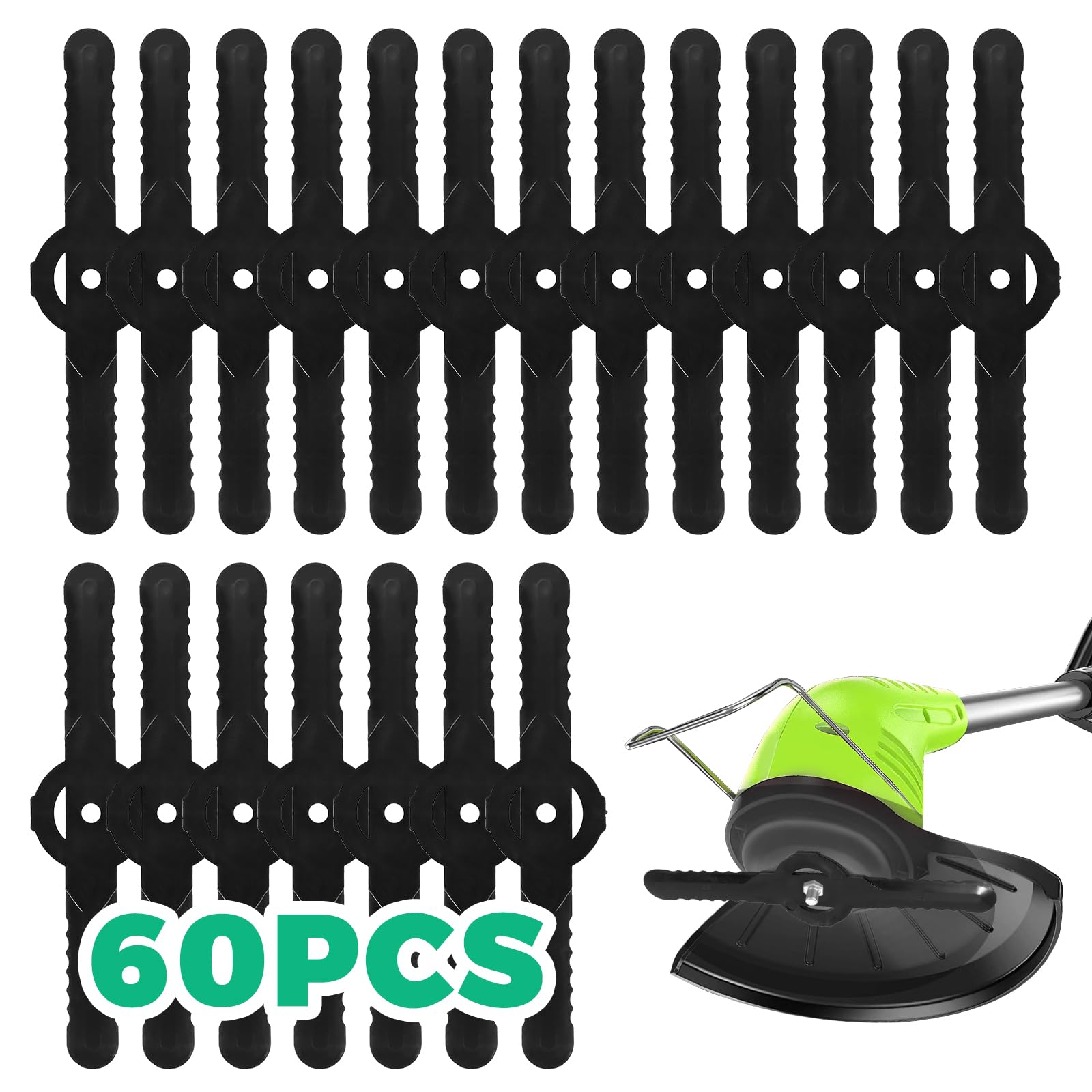 Viitech Pack of 60 Replacement Blades for String Trimmer, 14cm Plastic Replacement Blades, Plastic String Trimmer Accessories String Trimmer Accessories Plastic Blades For Mower With Replaceable