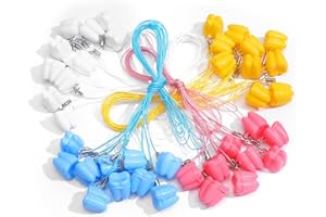 PTWOLA Teeth Saver Necklace 40 Pack Milk Tooth Storage Box Tooth Fairy Box Lost Teeth Holder Container Colorful Lovely Tooths Necklace Cases for Kids Keepsake Ornaments Treasure Party Supply Accessories