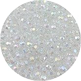 Daiyifiy 1000 Pcs 6MM Round Faceted Acrylic AB Color Transparent Crystal Acrylic Beads for Jewelry Making, Bracelets Necklaces Earrings Wind