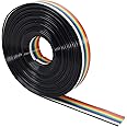 Piutouyar Rainbow Color IDC Ribbon Cable, 10 Wire (16ft/5m) IDC Wire Connectors for 2.54mm Pitch Connectors