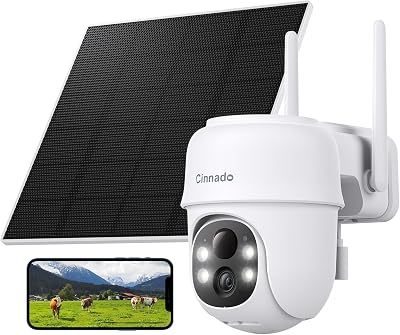 Cinnado 4G LTE Solar Security Camera 2K Outdoor IP65 PIR Night Vision