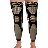 NOSIDAK Full Leg Compression Sleeve (Pair), Copper Knee Sleeves, Anti Slip Compression Stockings, Support for Thigh, Knee, Calf, Arthritis, 20-30mmHg Reduce Varicose Veins, Swelling for Men & Women