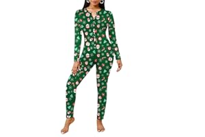 Ekouaer Women's Onesie Pajamas Bandage One Piece Bodysuit Sleep Romper Underwear Long Sleeve Jumpsuit Sleepwear XS-XXL