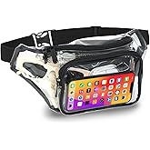 Clear Fanny Pack Belt Bag – Stadium Approved Waist Pack for Men 
Women, Crossbody Bum Bag for Travel, Hiking, Running