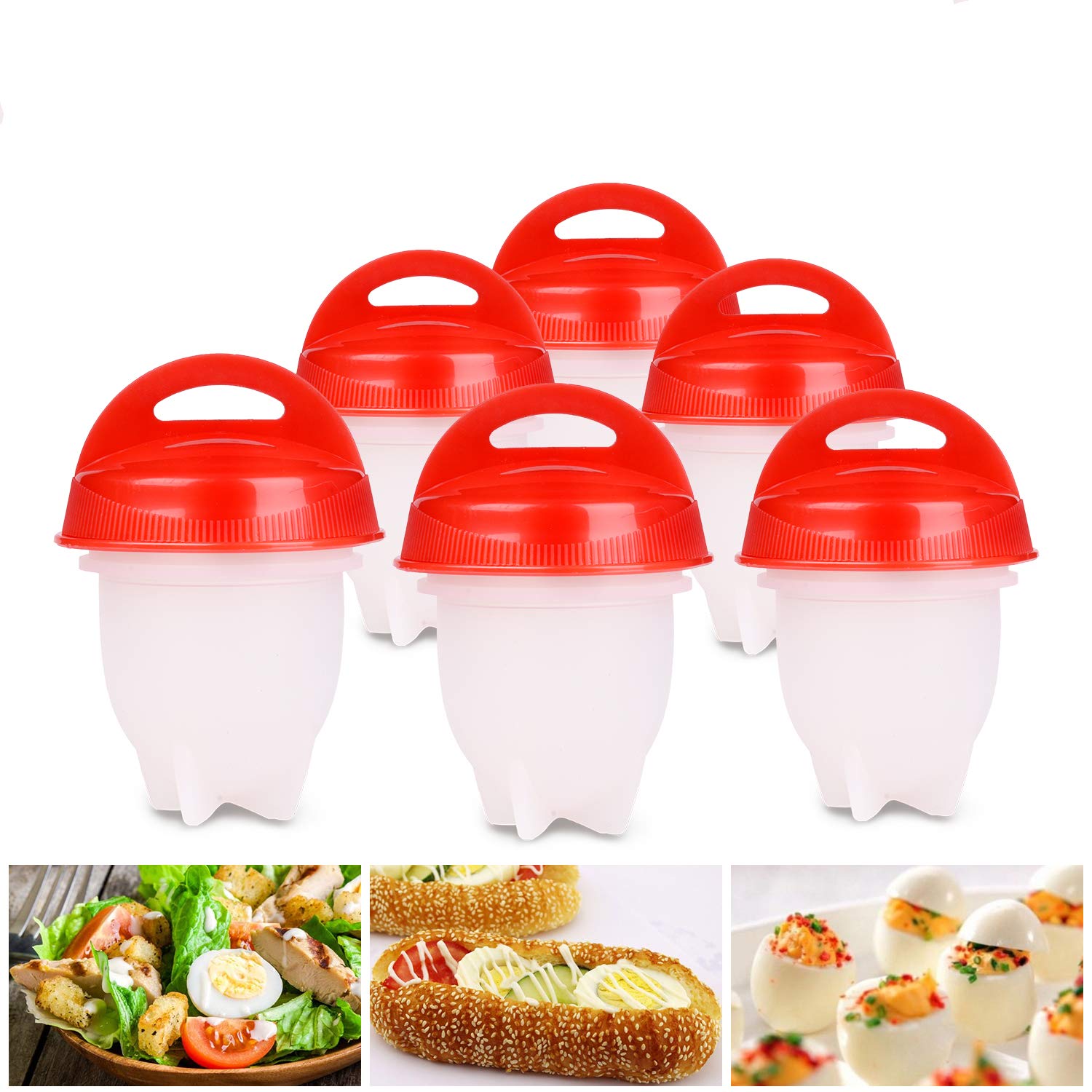 Pack Of 6 Egg Cups As Seen On Tv Egg Cooker Egg Poachers Cookware Silicone For Hard Boiled Eggs Besmon Upgrade 2019 Hard And Soft Make Bpa Free Kitchen Dining Specialty Cookware