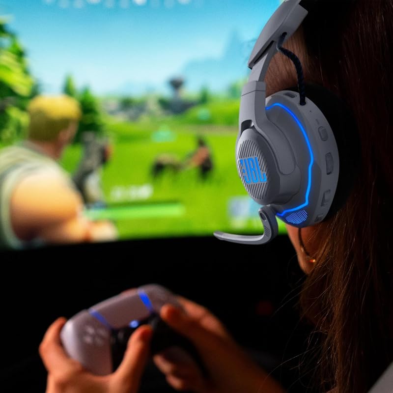 Quantum 910P, Cuffie Wireless Gaming Over Ear per Playstation, Bianco