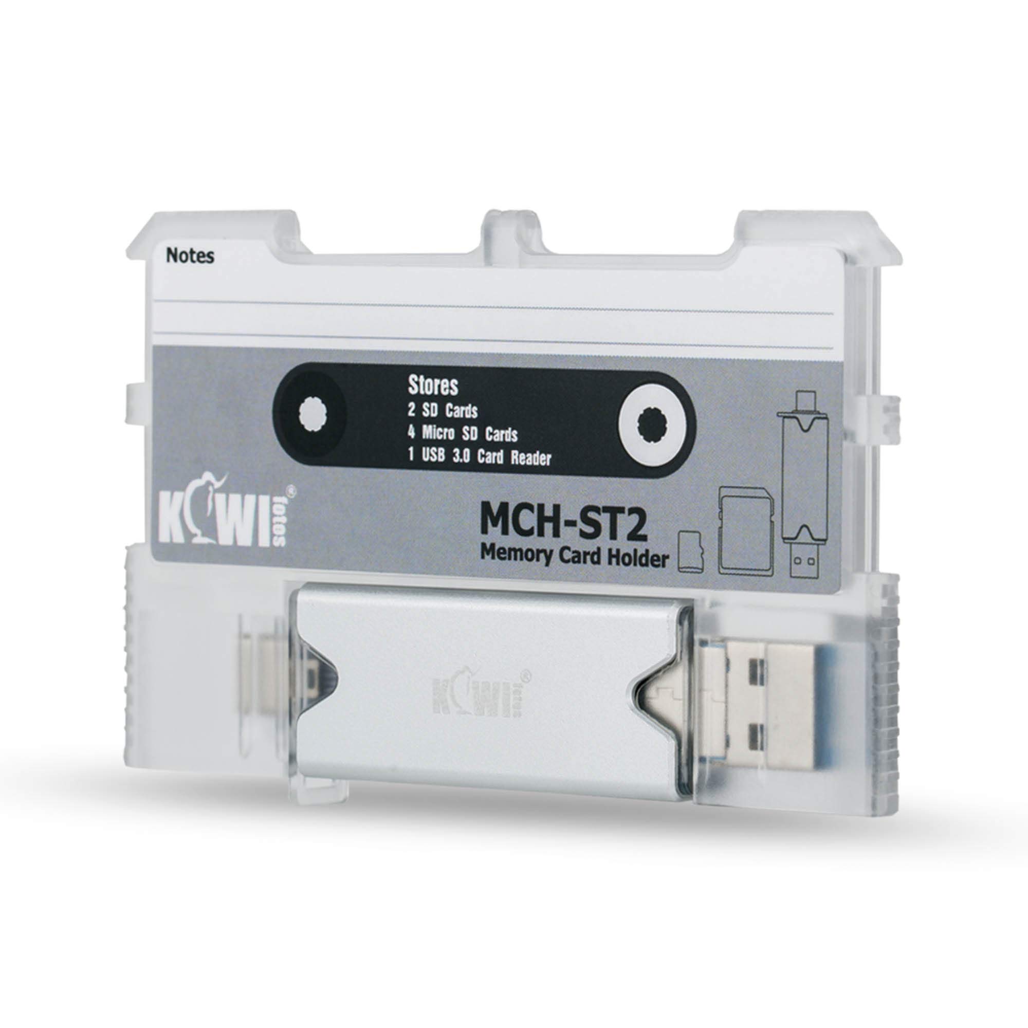 JJC 2IN1 USB 3.0 Card Reader & Memory Card Holder for 2 SD + 4 MSD/TF + 1 USB 3.0 Card Reader(included), SD Card Reader Compatible for Phones & Tablets, Supports SD/Micro SD/SDHC/SDXC/MMC – Gray