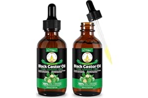 NIFEISHI Jamaican Black Castor Oil, 2PCS Organic Castor Oil for Hair Growth, 100% Cold Pressed Unrefined Castor Oil for Body Face, Skin Care, Body Massage Oil 60ml