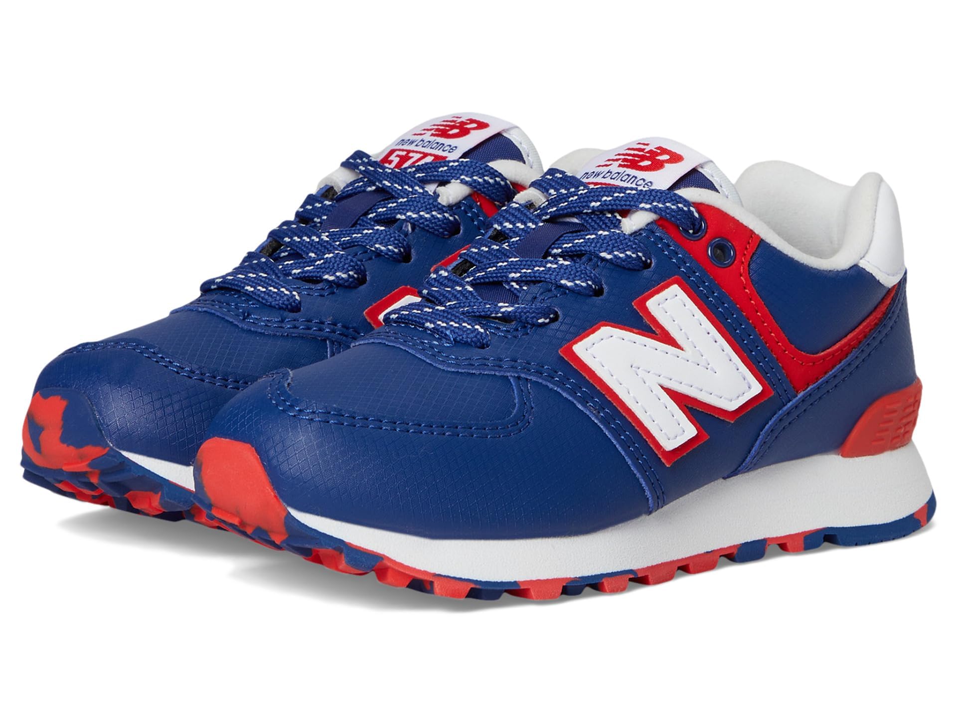 New Balance Kid's 574 V1 Lace-Up Sneaker, Inkwell/White, 3 M Little Kid Image