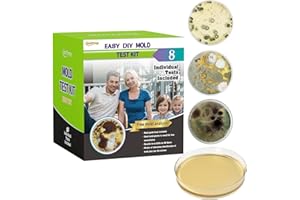 Mold Test Kit for Home Within 6 Individual Tests,DIY Detector at Home,Surface Mold,HVAC,Indoor Air Quality Testing Kits,Black
