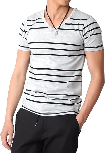 Amazon スペイド Spade Tシャツ ボーダー メンズ 無地 Vネック