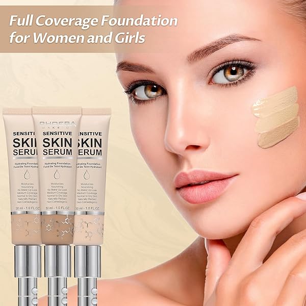 OMAKY PHOERA FOUNDATION MAKEUP,FLAWLESS SOFT MATTE FULL COVERAGE WITH MATTE FINISH,HYDRATING SERUM FOUNDATION,FACE MAKEUP FOR NORMAL AND DRY SKIN(N02 NUDE, 1PC)