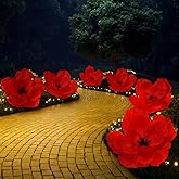 Tenceur 6 Pcs 30'' 24'' 18'' Giant Red Paper Poppy Flowers Wizard Party Decoration Artificial Large Poppies Hanging Crepe Paper Flowers for Veterans Day Carnival Memorial Day Witch Birthday