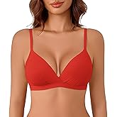 Avidlove Womens Wireless Triangle Bra Sexy Plunge Unpadded Bras Comfortable Mesh Lining Bralette Tshirt Everyday Bra