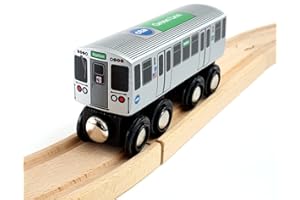 MUNI PALS Chicago Transit Authority Wooden Railway Green Line–Child Safe and Tested Wood Toy Train