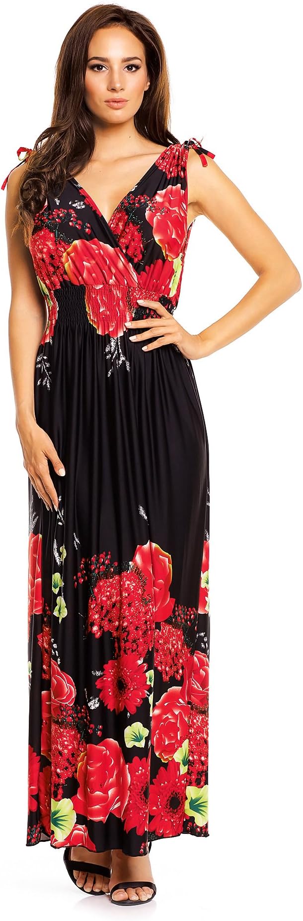 Mia Suri Women's V Neck Sleeveless Casual Flattering Long Summer Maxi Dress