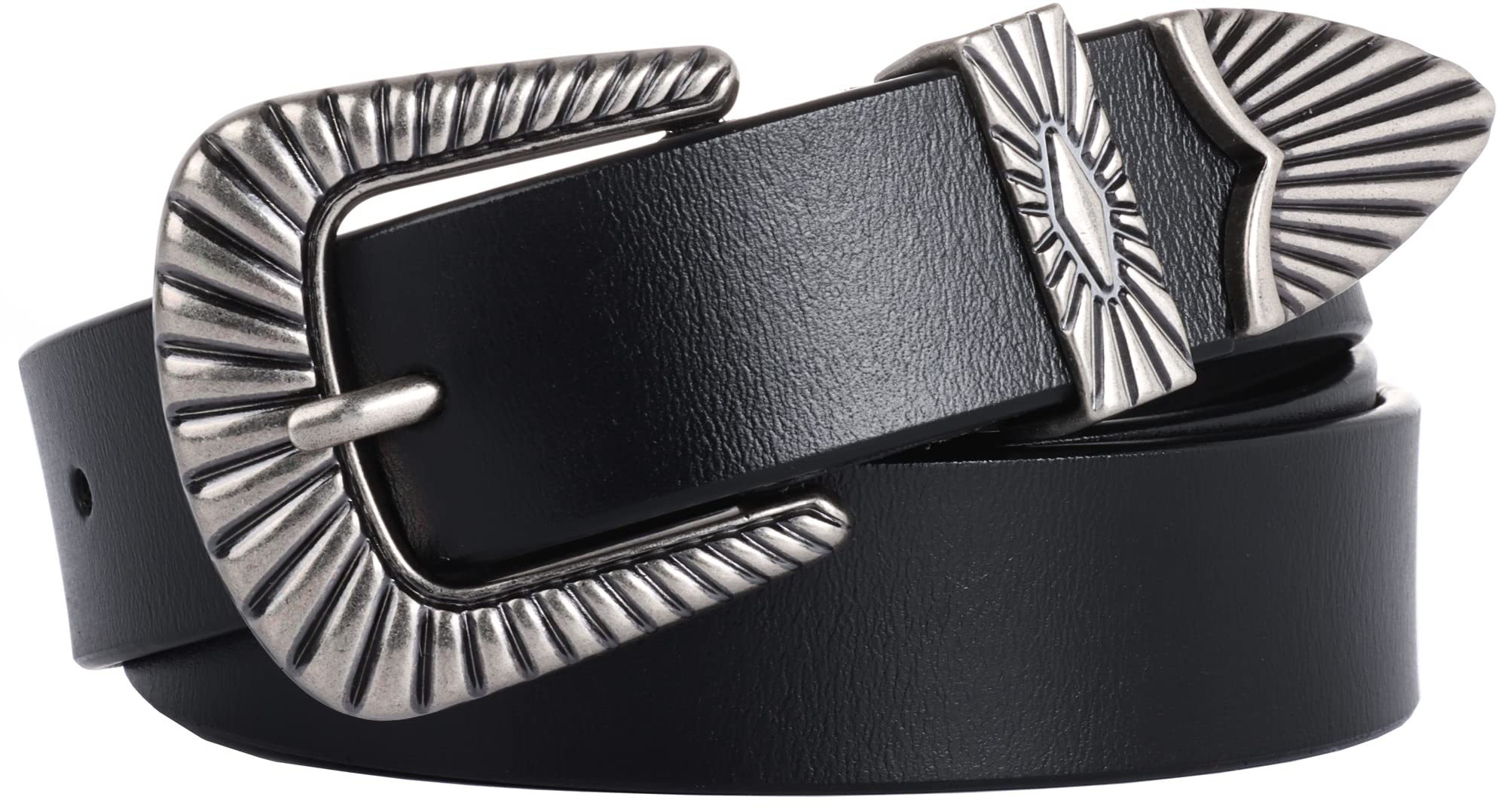 4475 Belts For Women Women\'s Silver Gold Buckle Leather Black Vtg Yves Saint Laurent Belt Womens Black Leather Adjustable  main image 2