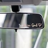 Miarita 3X Trust in God Rearview Mirror Decal, Vanity Mirror Stickers, Rear View Mirror Sticker, Car Mirror Stickers (Trust in God Pastel)