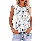 Zeagoo Womens 2026 Tank Tops Casual Crewneck Sleeveless T Shirts Loose Fit Summer Tunic Blouse
