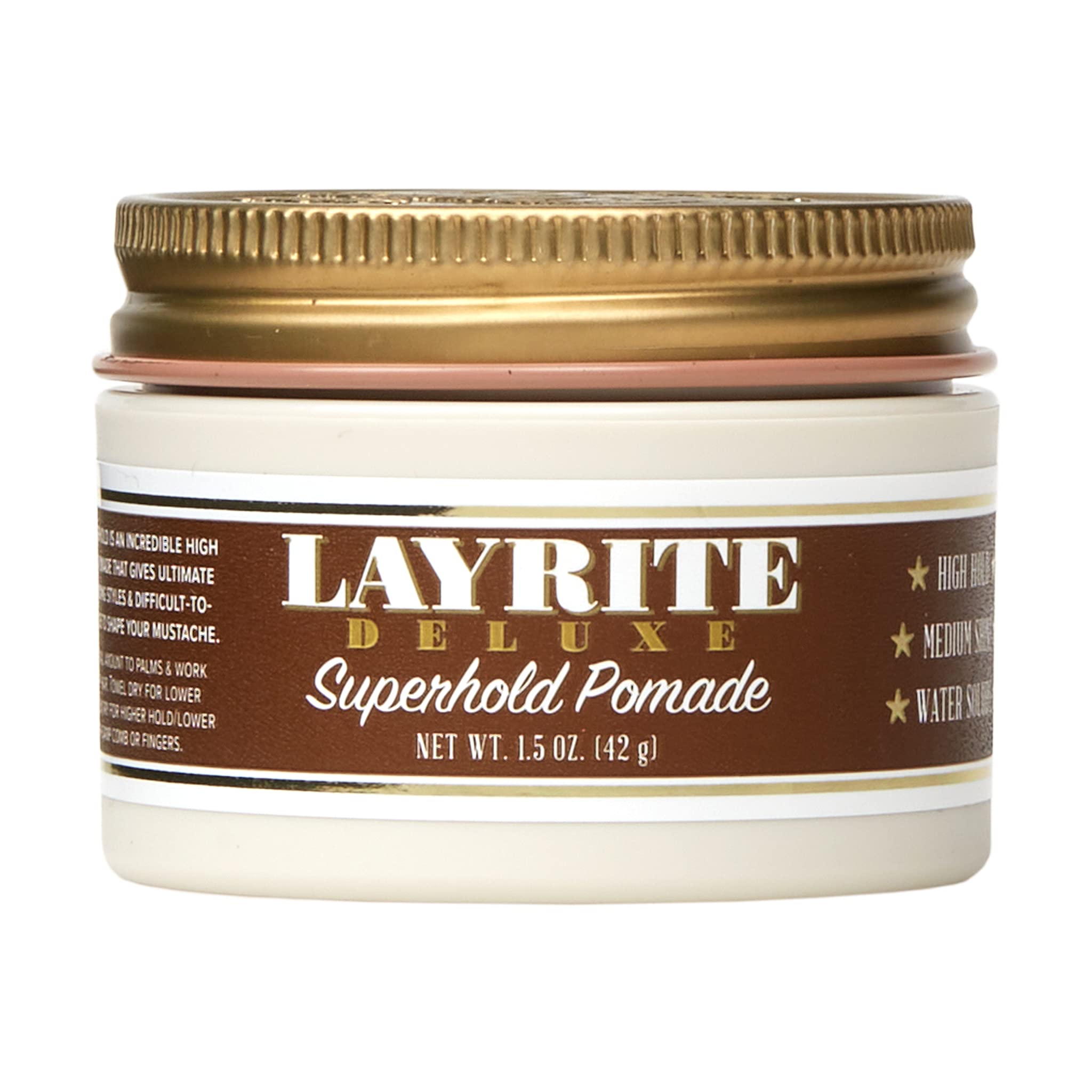 Layrite Superhold Pomade 42g | High Hold | Water Soluble | Medium Shine