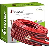TYUMEN 14 Gauge Wire 100 Feet, 14/2 AWG Red Black Low Voltage Pure Copper Wire, 14AWG 2 Conductors Stranded Automotive Cable for Led Lights, in-Home, Autos, Schools use