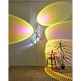 NKU Sunset Floor Lamp Projector 5 Head Multi Head Floor Light with Replaceable Filters Ambient Mood Lighting for Bedroom, Living Room 72in Chrome Unique Modern Colorful Sunset Lamp with Halo Effect