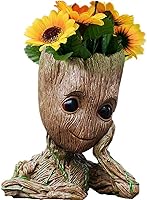 B-BEST Guardians of The Galaxy Groot Pen Pot Tree Man Pens Holder or Flower Pot with Drainage Hole Perfect for a Tiny Succulents Plants and Best Christmas Gift Idea 6"