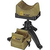 CVLIFE Shooting Rest Tripod Gun Rifle Rest with Front and Rear Bench Rest Bags Height Adjustment for Range Shooting Hunting and Outdoor