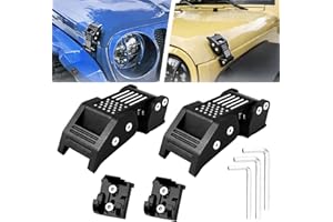 BOMLING Hood Latches, Aluminum Hood Catch kit with U.S Flag Style Compatible with 2007-2018 Jeep Wrangler JK JKU Unlimited & 