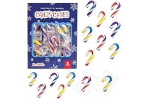 Fruidles 25-Pack Christmas Candy Canes Mini's Suckers, Multicolored Fruity Flavor, Individually Wrapped, 2" Inch,