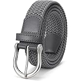 JASGOOD Women Elastic Braided Woven Belt Stretch Canvas Casual Belt 1.4'' for Golf Jeans Pants