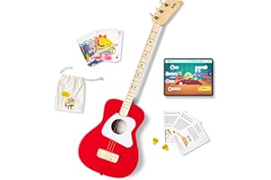 Loog Pro Acoustic kids Guitar 3-strings Ages 6+ Learning App and Lessons Included Red