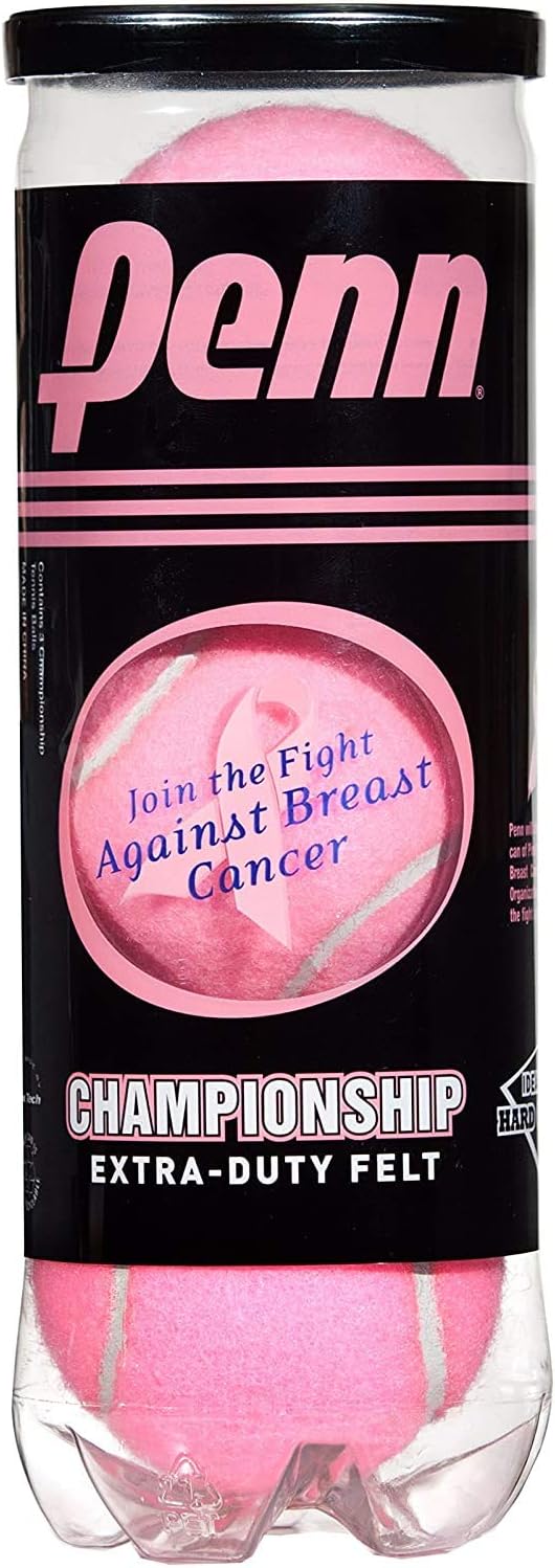Penn Championship Pink Tennis Balls - Extra Duty Felt Pressurized Tennis Balls - 1 Can, 3 Balls : Sports & Outdoors