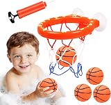 Vicloon Bath Basketball Hoop for Baby with 5 Inflatable Balls & Pump